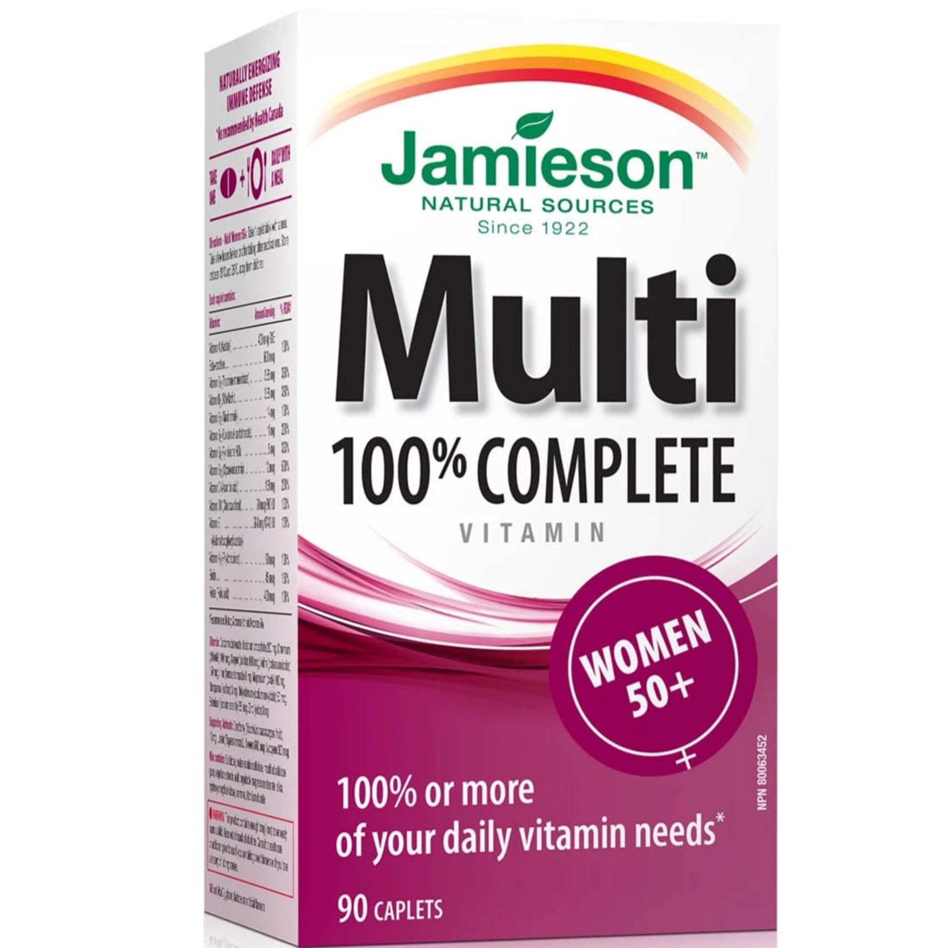 90 Caplets | Jamieson Multi 100% Complete Multivitamin for Women 50+