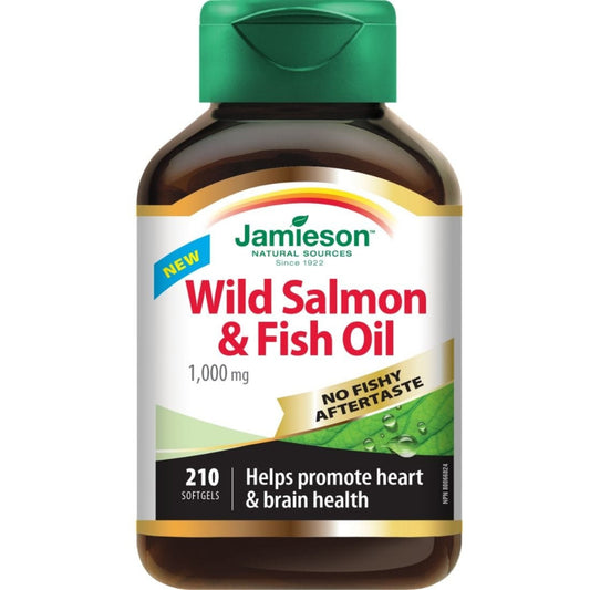 210 Softgels | Jamieson Wild Salmon and Fish Oil 1,000 mg