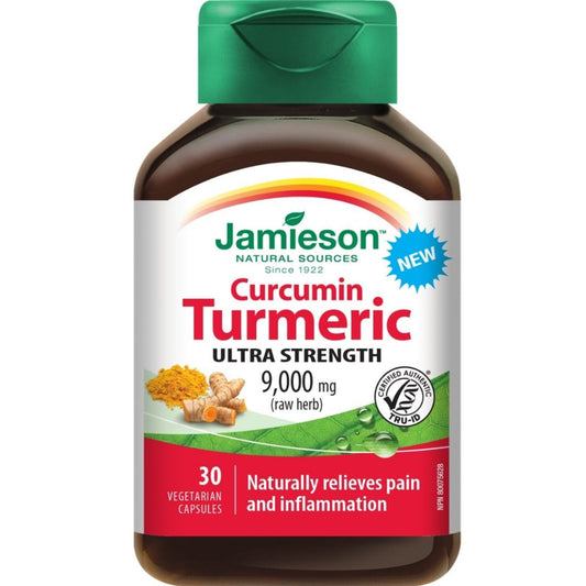 30 Vegetarian Capsules | Jamieson Curcumin Turmeric 9,000mg Ultra Strength