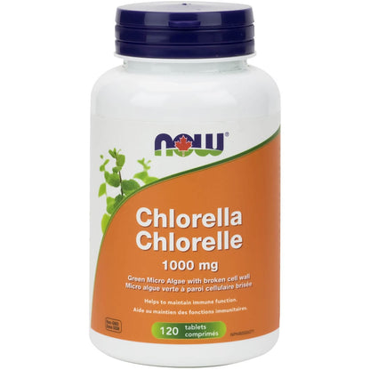 NOW Chlorella 1000mg (Green Micro Algae with Broken Cell Wall)