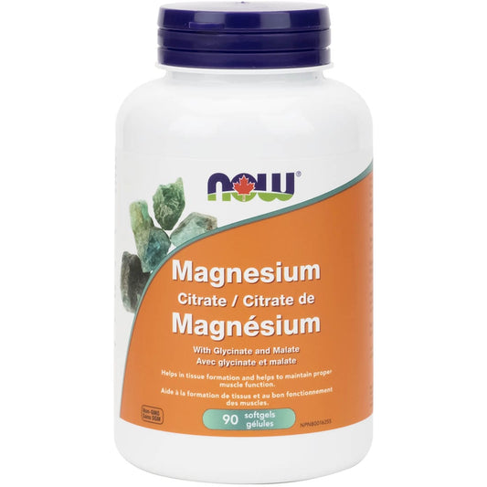 NOW Magnesium 134mg Complex, Magnesium Citrate, Magnesium Glycinate, Magnesium Malate Softgels