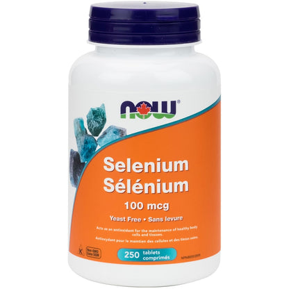 NOW Selenium 100mcg Tablets, Yeast Free