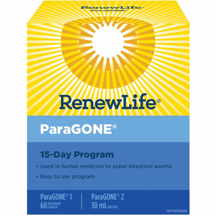 60 Vegetarian Capsules and 30 mL | RenewLife ParaGONE 15-Day Program Kit