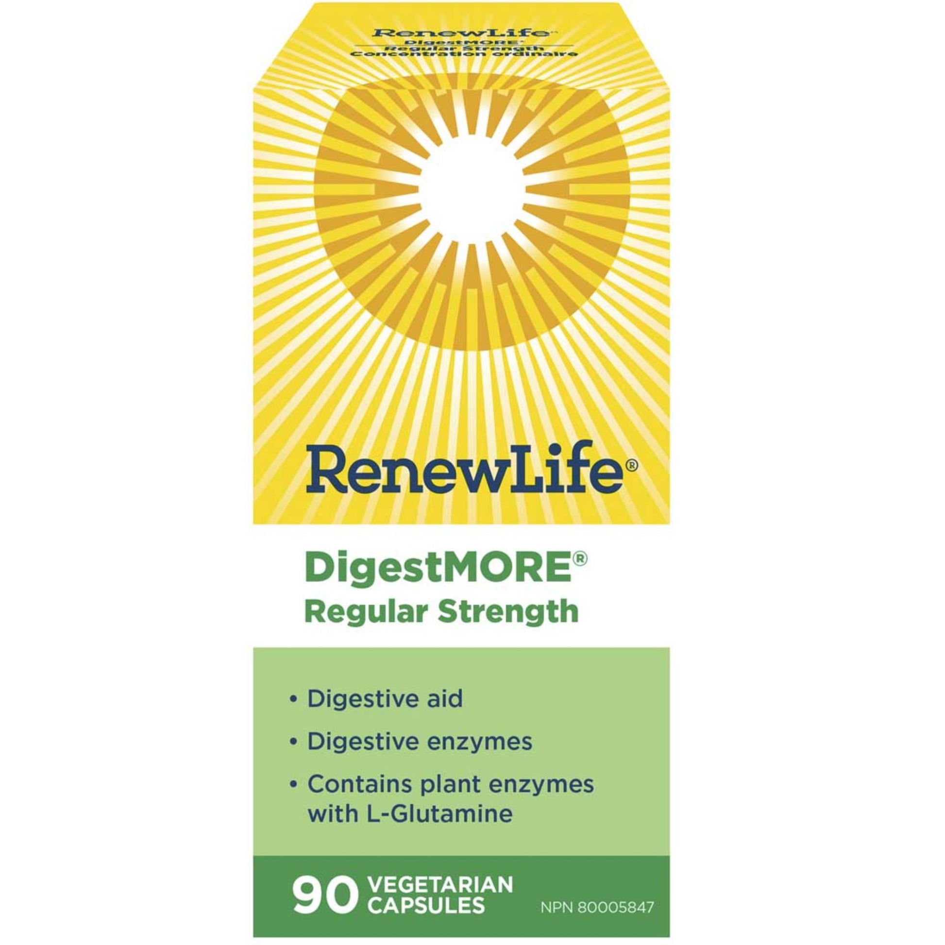 90 Vegetarian Capsules | RenewLife DigestMORE Regular Strength