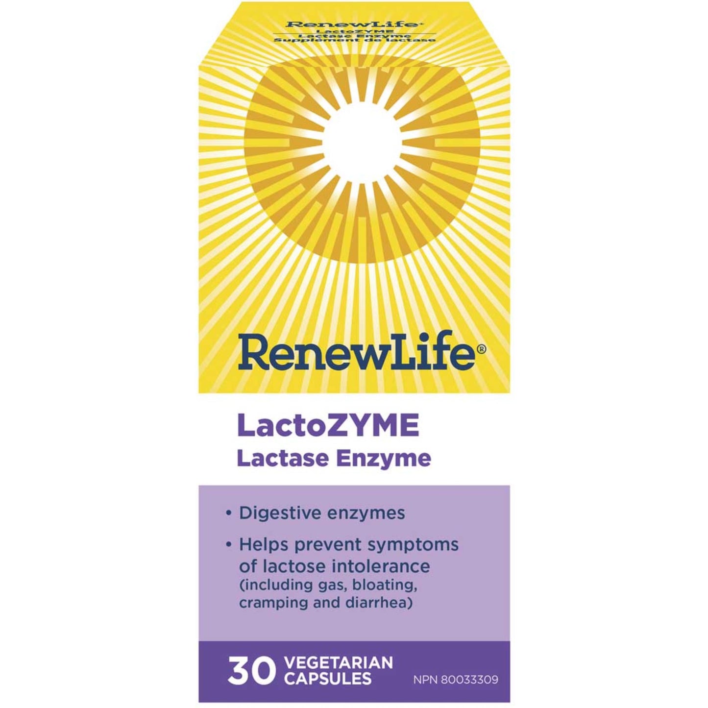 30 Vegetarian Capsules | RenewLife LactoZYME 