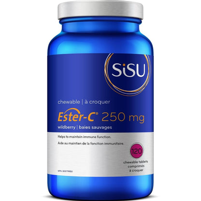 SISU Ester-C 250mg Chewable Vitamin C 250mg, Delicious Flavours, 120 Chewable Tablets