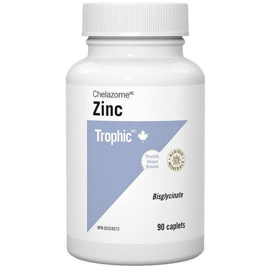 Trophic Zinc Bisglycinate 15mg (Chelazome), 90 Caplets