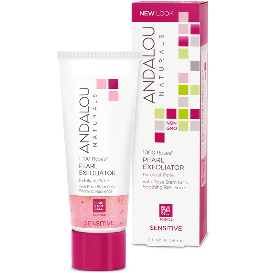 Andalou Naturals 1000 Roses Pearl Exfoliator, 58ml