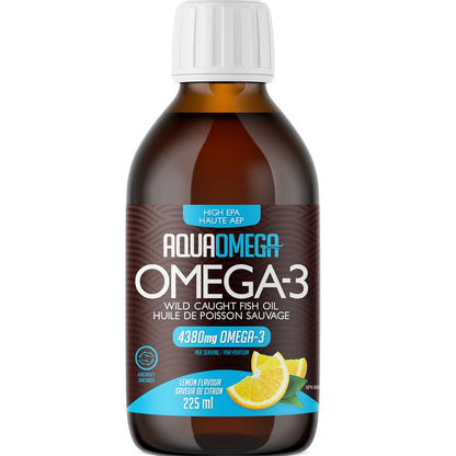 AquaOmega High EPA Omega 3 Fish Oil, 5X Extra Strength Liquid Fish Oil