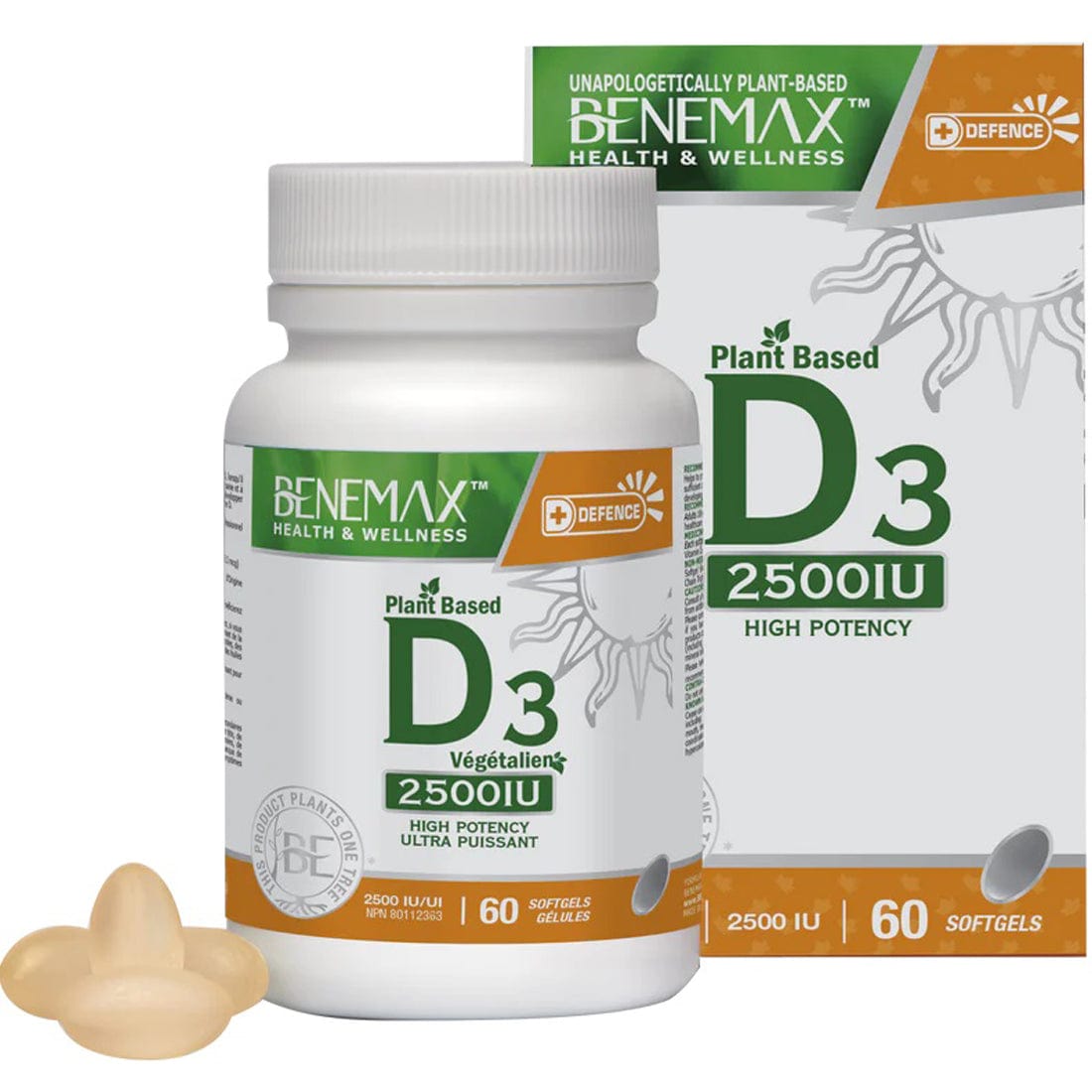 Benemax Plant Based Vitamin D3 2500IU Softgels