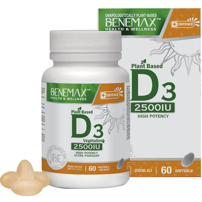 Benemax Plant Based Vitamin D3 2500IU Softgels