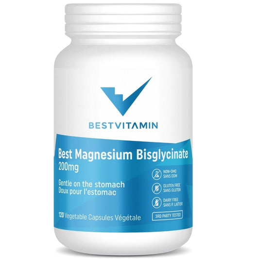 BestVitamin Best Magnesium Bisglycinate 200mg with Albion Chelated Magnesium, Gentle, Non-GMO, 360 Vegetable Capsules CLEARANCE 25% Off Exp 10/25 Final Sale