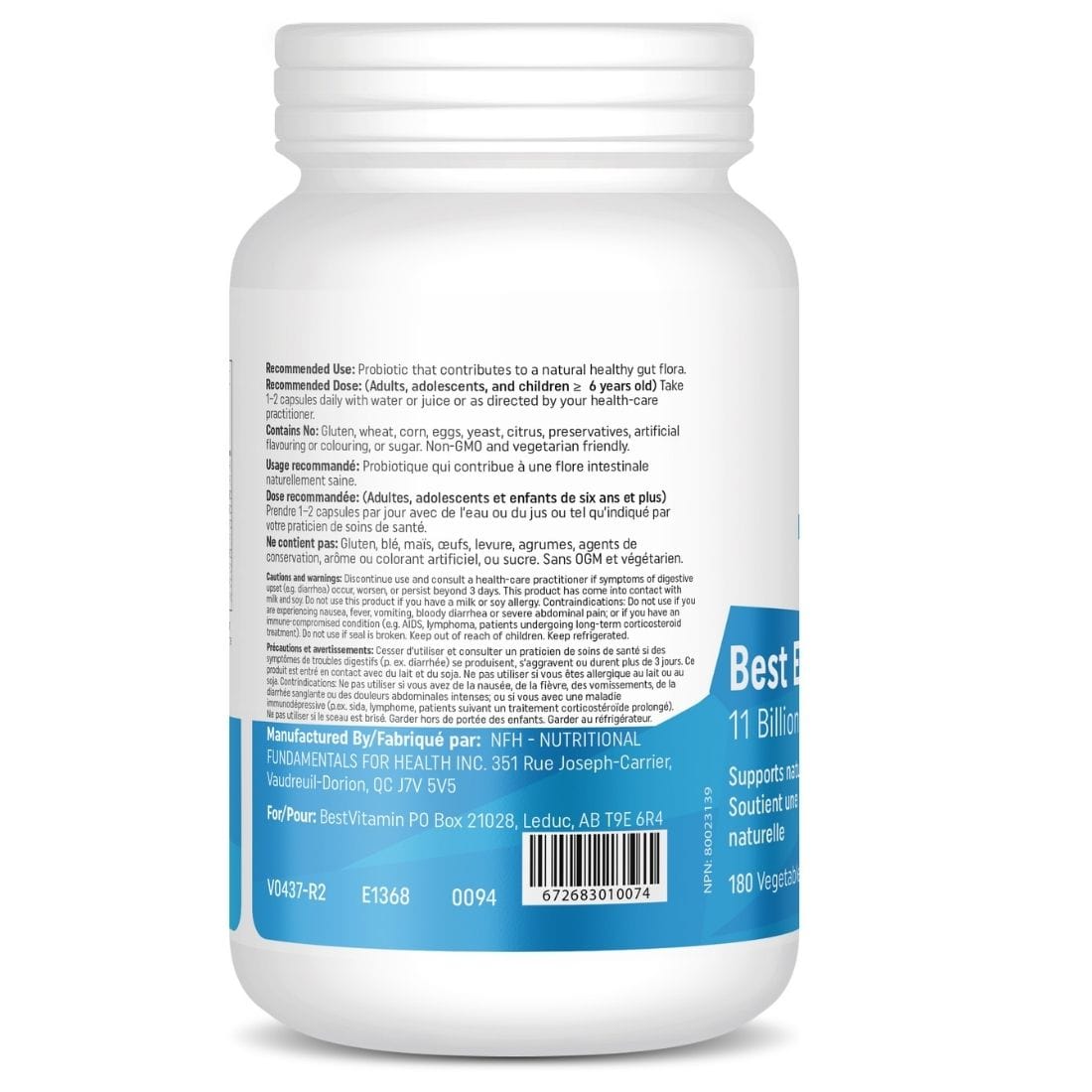 BestVitamin Best Everyday Probiotic, 11 Billion, Non-GMO, Store in Fridge