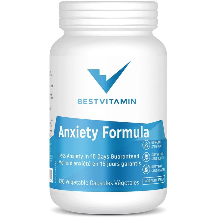BestVitamin Anxiety Formula, Less Anxiety in 15 Days Guaranteed, 120 Capsules, 70% Off, Expiry: Jun 2024,  Final Sale