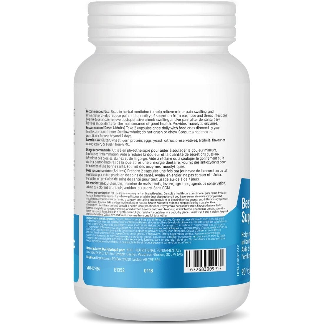 BestVitamin Best Inflammation and Pain Support, Helps relieve minor pain, swelling & inflammation