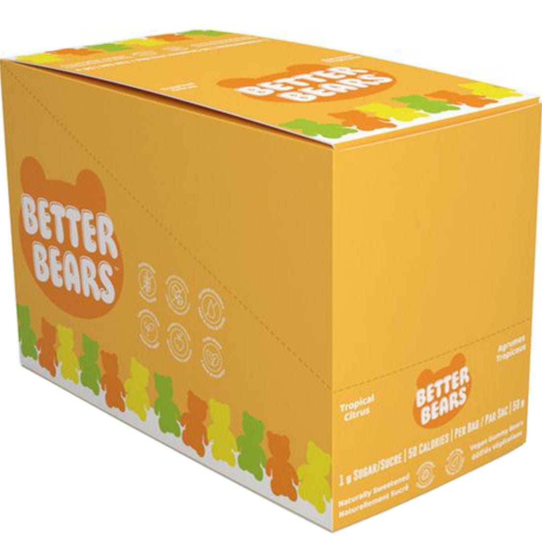 Better Bears Tropical Citrus - Gummy Bears, 12 x 50g - Box