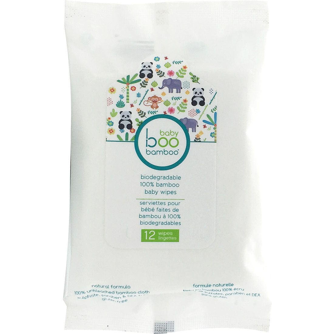 Boo Bamboo Baby Boo Biodegradable Travel Wipes, 24 x 12 Wipes