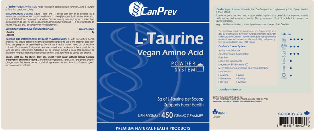 CanPrev L Taurine Powder Vegan 450g