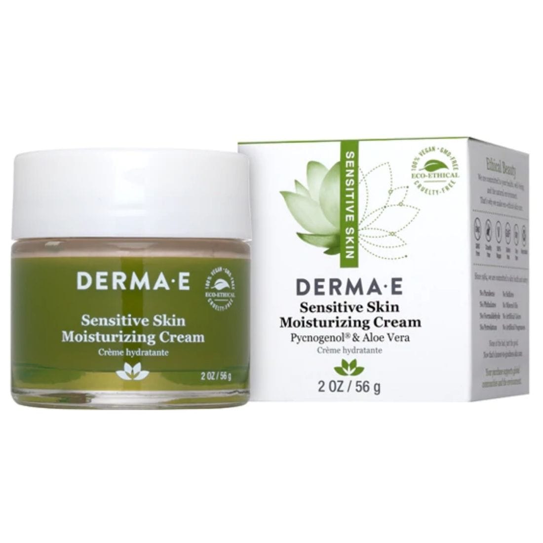 Derma E Sensitive Skin Moisturizing Cream, Soothing with Anti-Aging Py