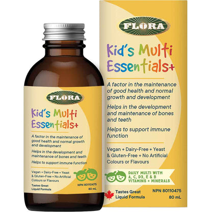 Flora Kids Multi Essentials+ Children's Liquid Multivitamin, Delicious, Ages 4+