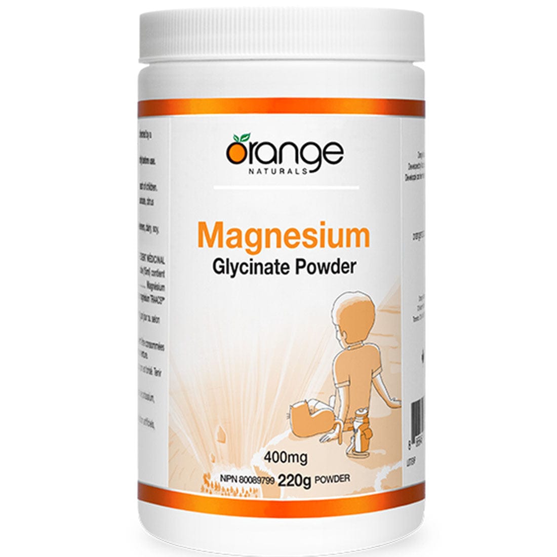 Orange Naturals Magnesium Glycinate Powder 400mg, 220g