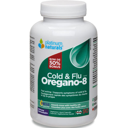 Platinum Naturals Oregano-8 with 8 Top Flu Fighting Ingredients, Ultimate Cold and Flu Support, CLEARANCE PRICING