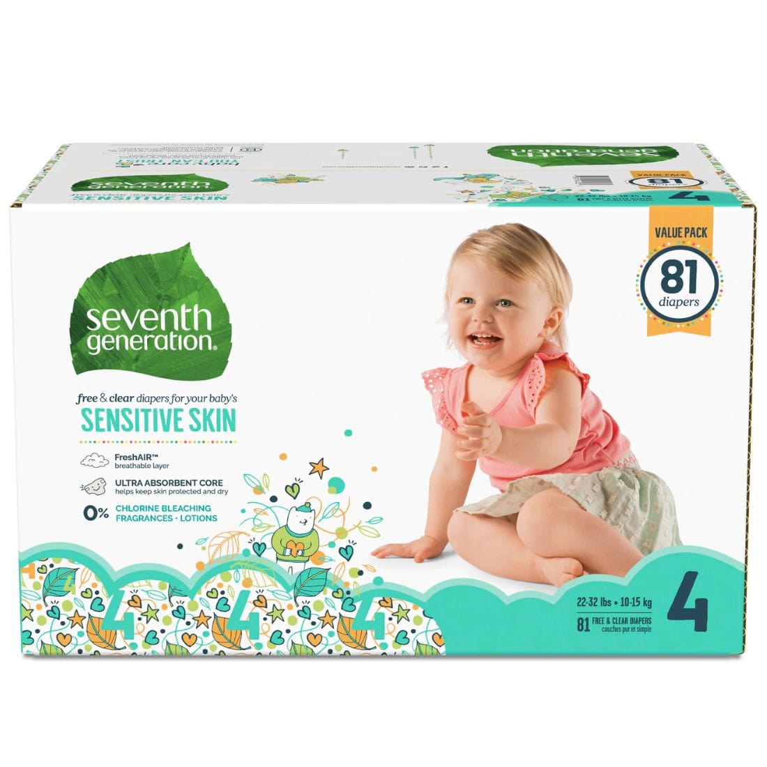 Seventh generation hot sale diaper sizes