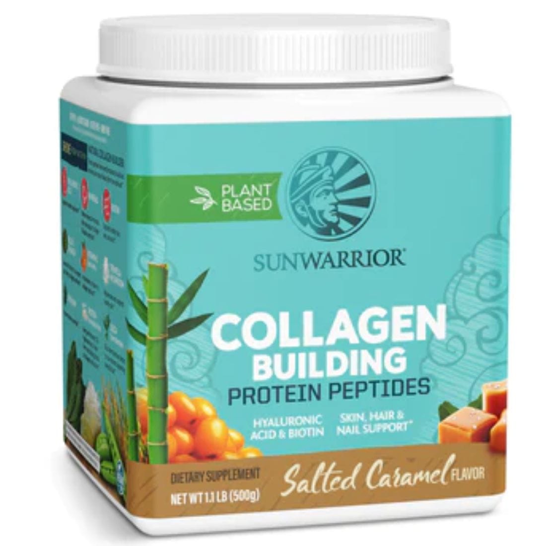 Sun Warrior Collagen Building Protein Peptides, Plant Based with Hair, Skin and Nail Support, 500g